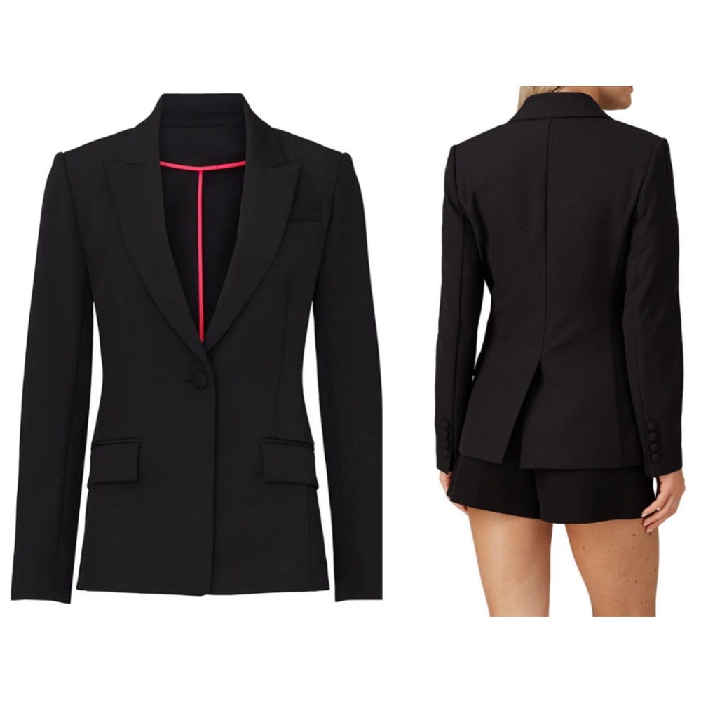 Milly Avery Cady Blazer Elegant Classy Black Size 6 Closet Staple Designer